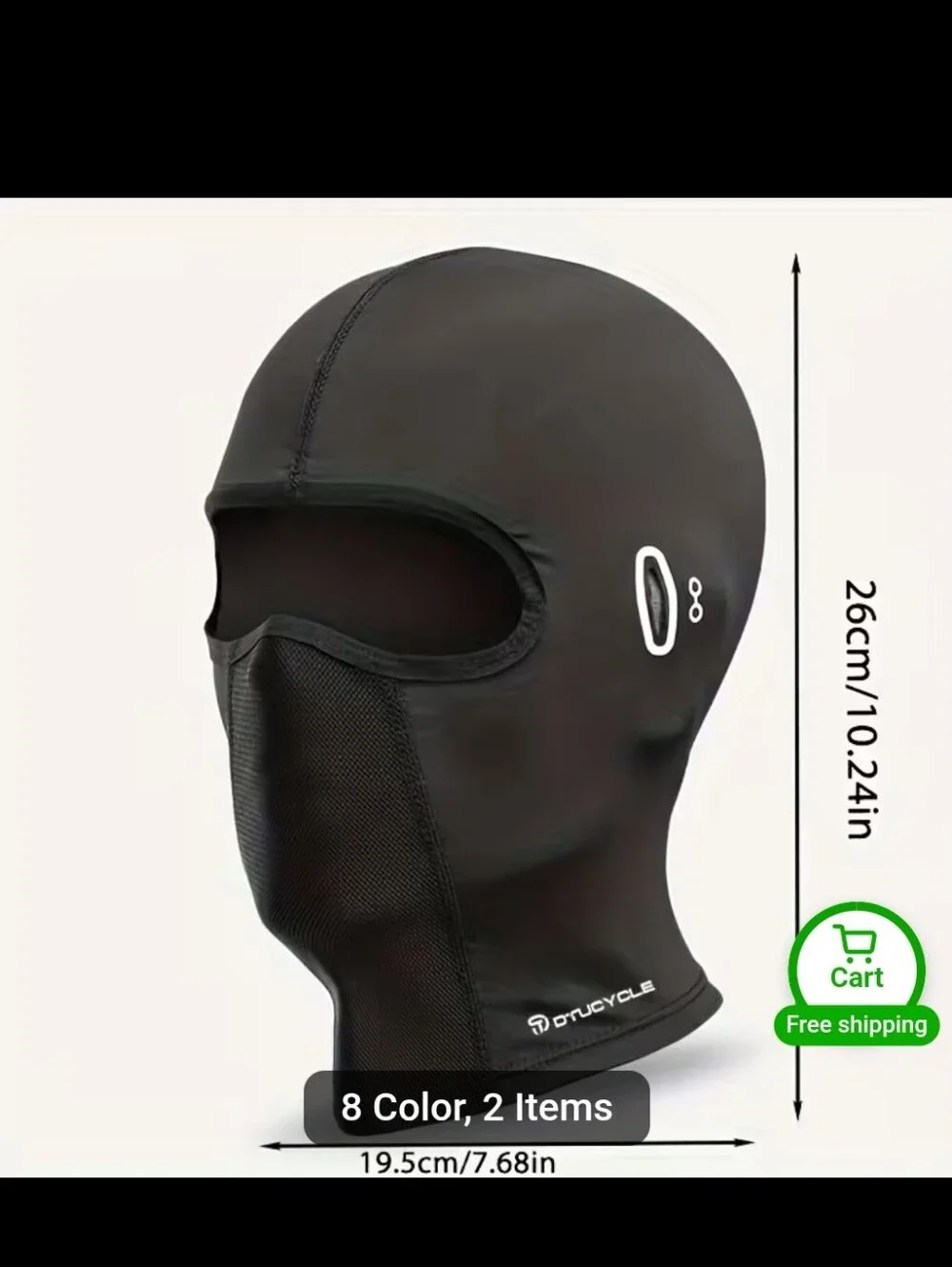 Black Men's Face Breathable motorcycle balaclava